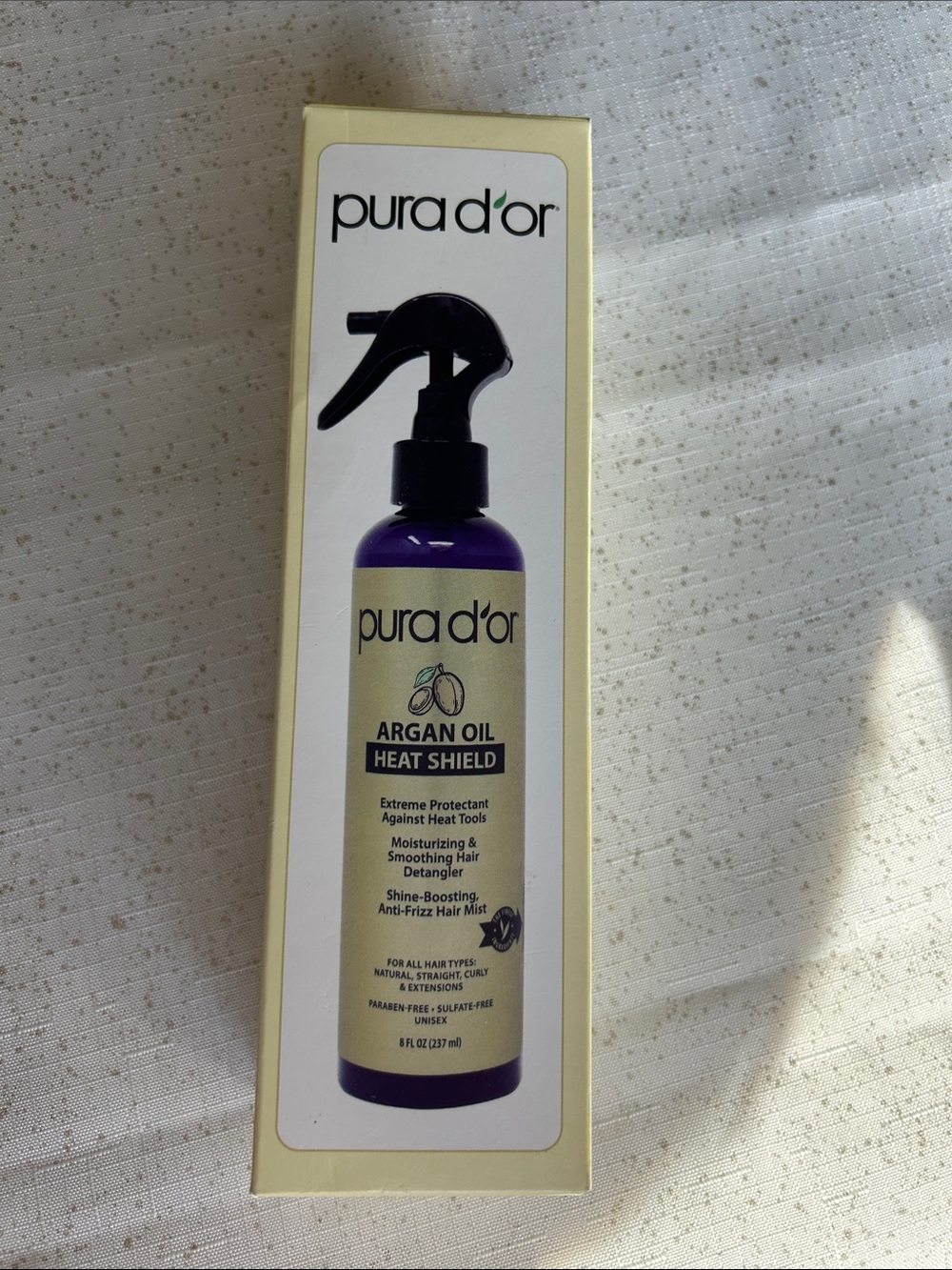 NEW PUR DOR Argan Oil Heat Shield Spray - Purple